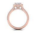 14K Rose Gold Oval Diamond Halo Engagement Ring