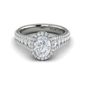 14kt White Gold Oval Diamond Halo Engagement Ring
