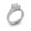 14kt White Gold Oval Diamond Halo Engagement Ring