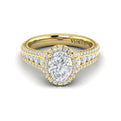 18kt Yellow Gold Oval Diamond Halo Engagement Ring