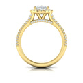 18kt Yellow Gold Oval Diamond Halo Engagement Ring