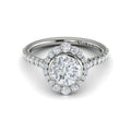 14kt White Gold Round Diamond Halo Engagement Ring