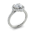 14kt White Gold Round Diamond Halo Engagement Ring