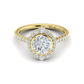 14kt Yellow Gold Round Diamond Arch Halo Ring