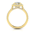 14kt Yellow Gold Round Diamond Arch Halo Ring