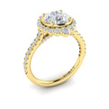 14kt Yellow Gold Round Diamond Arch Halo Ring