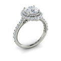 14kt White Gold Round Diamond Double Halo Engagement Ring
