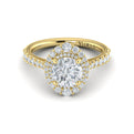 18kt Yellow Gold Round Diamond Double Halo Engagement Ring