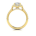 18kt Yellow Gold Round Diamond Double Halo Engagement Ring