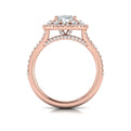 18kt Rose Gold Oval Diamond Double Halo Engagement Ring