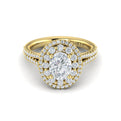 14kt Yellow Gold Oval Diamond Double Halo Engagement Ring