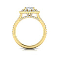 14kt Yellow Gold Oval Diamond Double Halo Engagement Ring