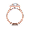 14kt Rose Gold Oval Diamond Double Halo Engagement Ring