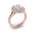 14kt Rose Gold Oval Diamond Double Halo Engagement Ring