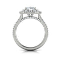14K White Gold Oval Diamond Double Halo Engagement Ring