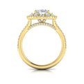 14kt Yellow Gold Oval Diamond Double Halo Engagement Ring