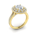 14kt Yellow Gold Oval Diamond Double Halo Engagement Ring