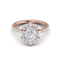 14kt Rose Gold Oval Diamond Halo Engagement Ring