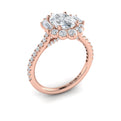 14kt Rose Gold Oval Diamond Halo Engagement Ring