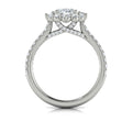 14K White Gold Oval Diamond Baguette Halo Ring
