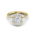 14kt Yellow Gold Oval Diamond Halo Engagement Ring