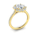 14kt Yellow Gold Oval Diamond Halo Engagement Ring