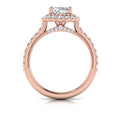 14K Rose Gold Cushion Double Halo Engagement Ring