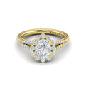 14kt Yellow Gold Oval Diamond Halo Split Shank Ring