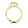 14kt Yellow Gold Oval Diamond Halo Split Shank Ring