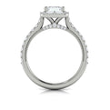 14kt White Gold Emerald Cut Diamond Halo Engagement Ring