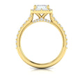 14kt Yellow Gold Emerald Cut Diamond Halo Engagement Ring