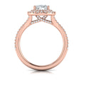 14K Rose Gold Oval Diamond Double Halo Engagement Ring