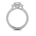 Platinum Double Halo Diamond Split Shank Engagement Ring