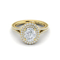 18kt Yellow Gold Double Halo Diamond Engagement Ring