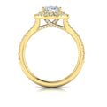 18kt Yellow Gold Double Halo Diamond Engagement Ring