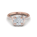 14kt Rose Gold Round Diamond Halo Engagement Ring
