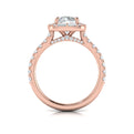 14kt Rose Gold Round Diamond Halo Engagement Ring