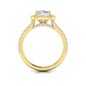 14kt Yellow Gold Round Diamond Halo Engagement Ring