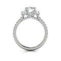 14K White Gold Oval Halo Round Diamond Engagement Ring