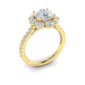14kt Yellow Gold Round Diamond Oval Halo Engagement Ring