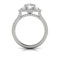 14K White Gold Round Diamond Double Halo Engagement Ring