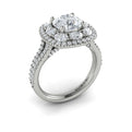 14K White Gold Round Diamond Double Halo Engagement Ring