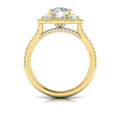 14kt Yellow Gold Round Diamond Double Halo Ring