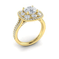 14kt Yellow Gold Round Diamond Double Halo Ring