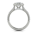 14kt White Gold Oval Diamond Bezel Halo Engagement Ring