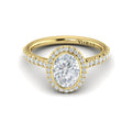 14kt Yellow Gold Oval Diamond Halo Engagement Ring