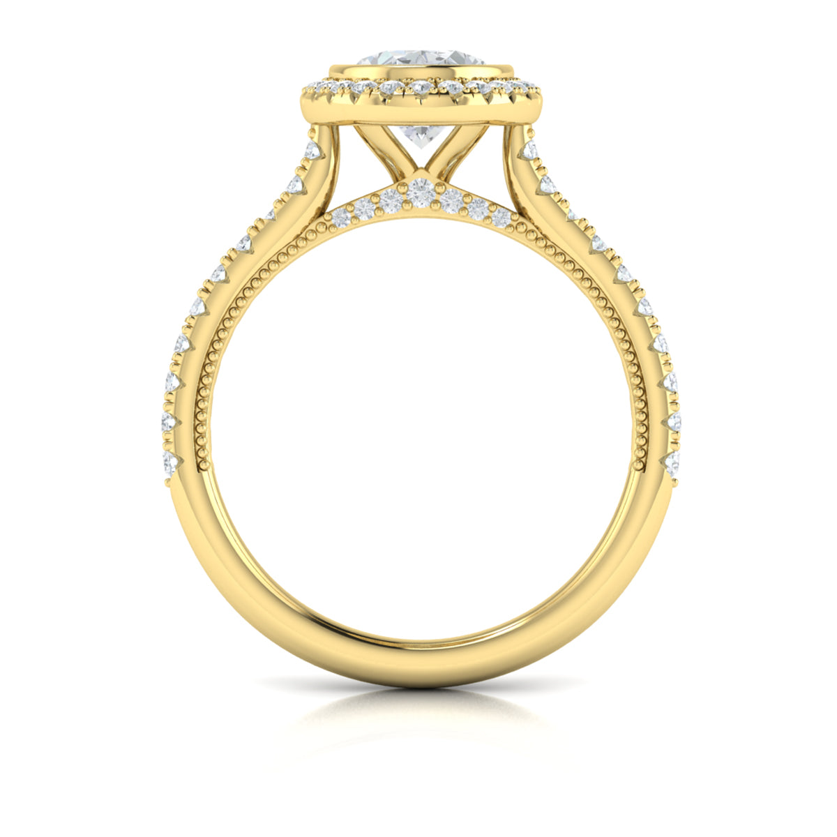 14kt Yellow Gold Oval Diamond Halo Engagement Ring