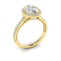 14kt Yellow Gold Oval Diamond Halo Engagement Ring