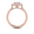 14K Rose Gold Oval Diamond Halo Engagement Ring