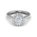 14kt White Gold Oval Diamond Horizon Halo Ring